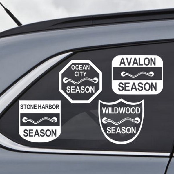 Beach Tag Decal - New Jersey Shore Points - Choose your Design, Town, Color - Custom Vinyl Decal - Wildwood Avalon Stone Harbor Ocean City