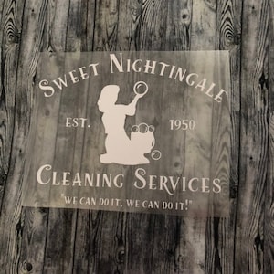 IRON-ON Sweet Nightingale Cleaning -Mercantile Collection - Disney Cinderella - Diy Do It Yourself Heat Transfer Only-Place on Own Garment