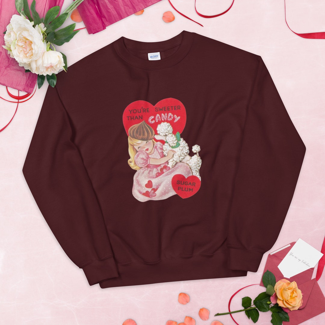 Girl & Poodle Dog Chocolate Kiss Unisex Sweatshirt Etsy