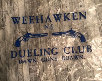 IRON-ON Weehawken Dueling Club NJ Alexander Hamilton Musical Lyrics Inspired Diy Do It Yourself Heat Transfer Only-Place on Own Garment