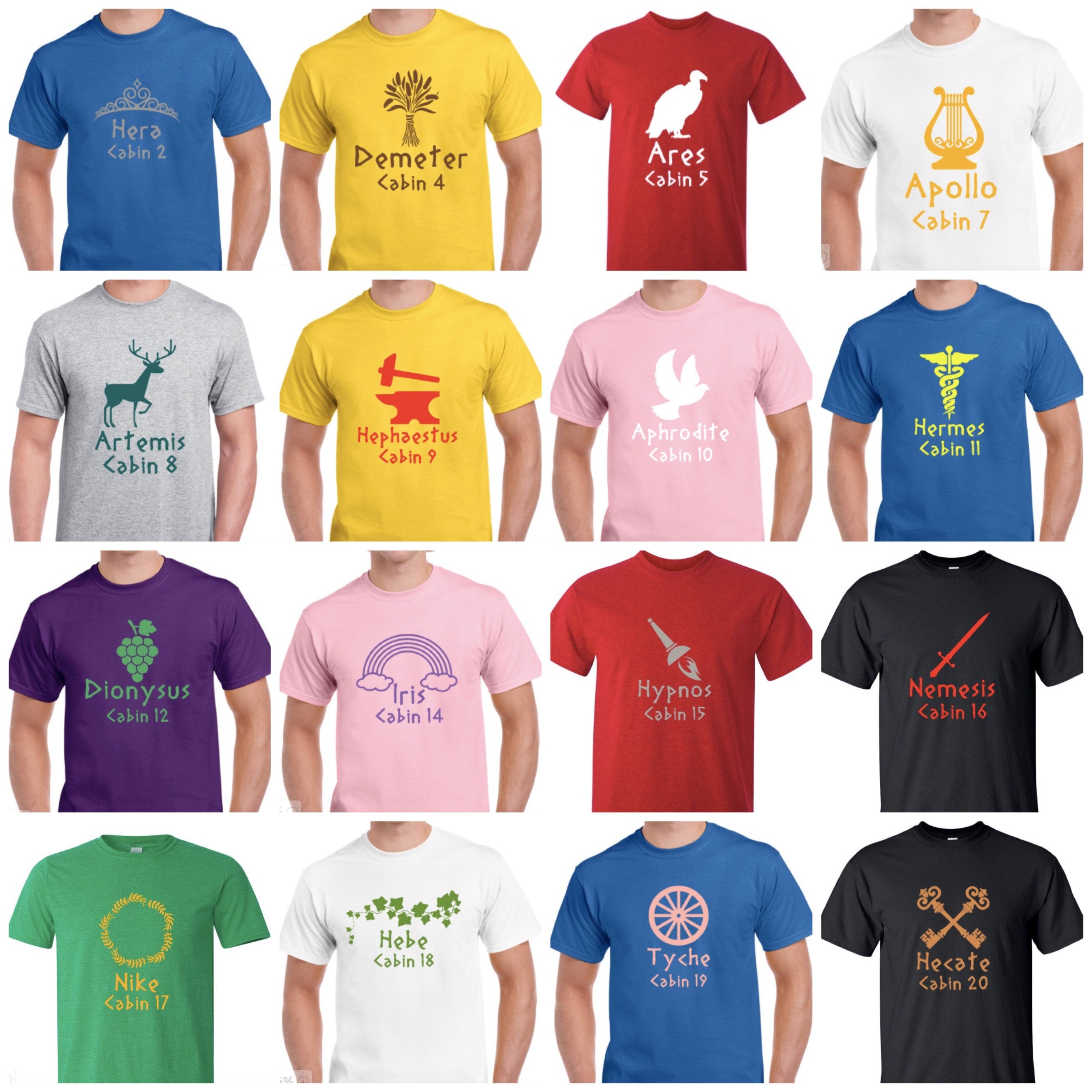 Camp Half Blood Shirts with Cabin Logo / Percy Jackson sold by DaviHoffman, SKU 24913823