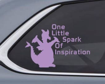 One Little Spark of Inspiration Figment Car Decal Sticker - Inspired by Disney Epcot Journey into Imagination Custom Vinyl Decal