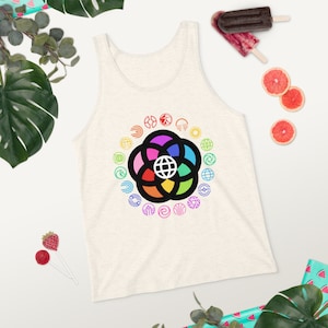 Now and Then - Vintage Retro Rainbow Pavilion Logos - Unisex Tank Top - Inspired by Disney World & Disneyland - Epcot Center - Sizes to 2XL