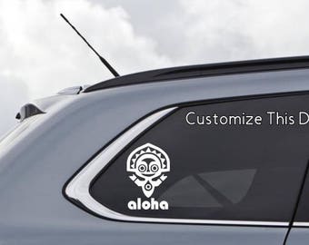 Polynesian Resort Tiki God Disney-Inspired Decal - Aloha, O'Hana, mahalo, or other custom wording available - Custom Vinyl Decal