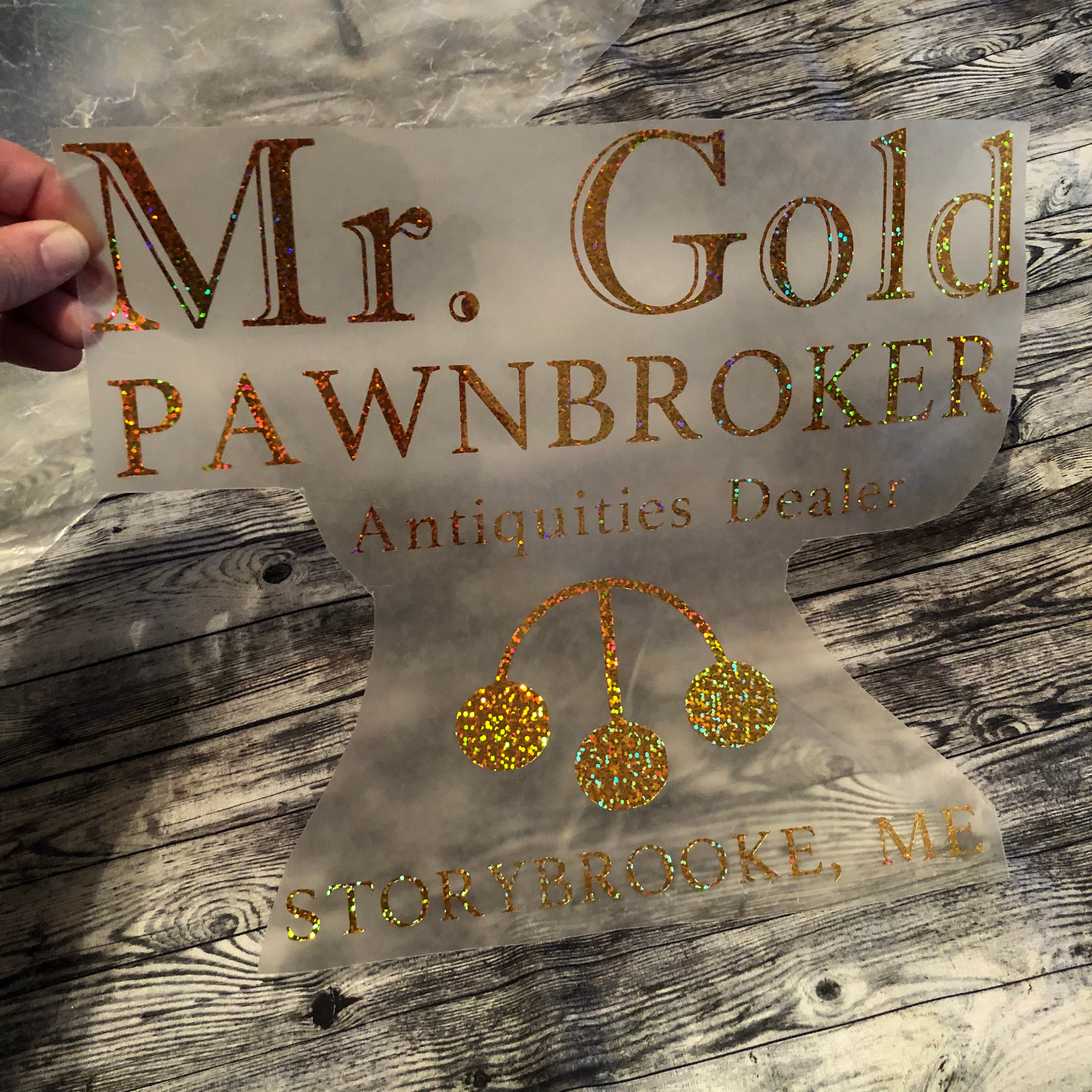 IRON-ON Mr. Gold Pawnshop Pawnbroker (Inspired by OUAT Once Upon A Time) - Diy Do It Yourself Heat Transfer Only-Place on Own Garment