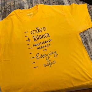 CUSTOM NAME Practically Perfect in Every Way Shirt Tshirt - Inspired by Mary Poppins Tape Measure - Choose From Many Sizes