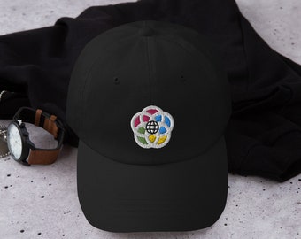 Retro Rainbow Logo - 1982 - 2-sided Embroidered Baseball Cap - Dad hat - Inspired by Vintage Epcot Disney World Logos - Dark Color Options