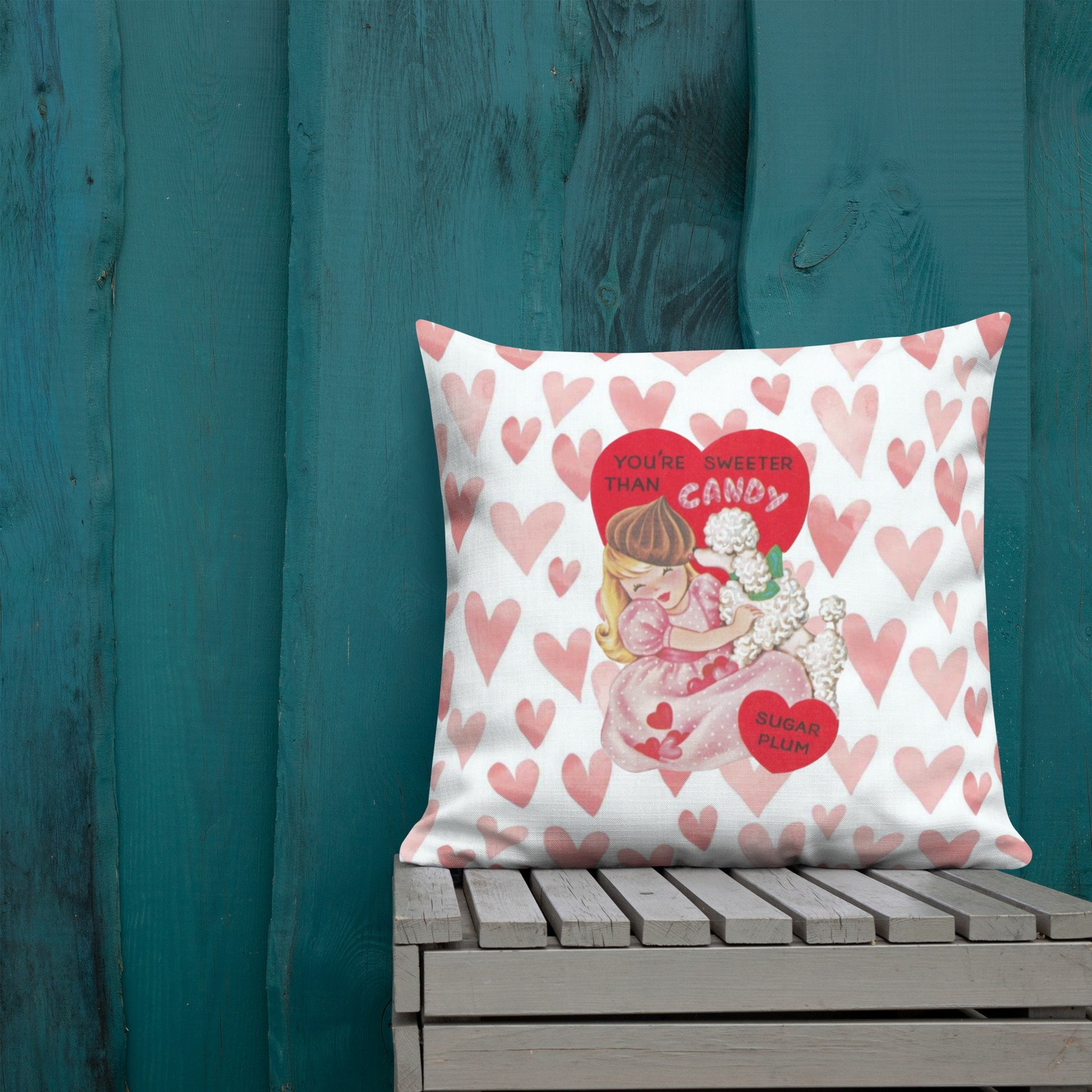 Pink Hearts Poodle Dog Chocolate Kiss Printed Premium Throw Etsy