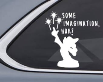 Some Imagination, Huh? Sorcerer Mickey Car Decal Sticker - Inspired by Disney World Fantasmic Fireworks Show Custom Vinyl Decal