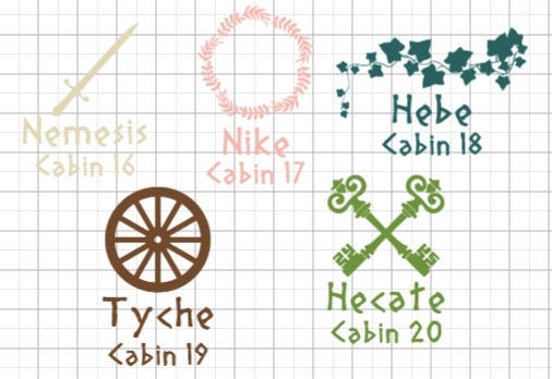 PERCY JACKSON - Camp Half-Blood CABIN Circle Stickers Decal GLOSSY Per –  SHOP DisBeans