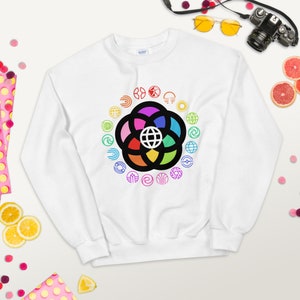 Now and Then - Vintage Retro Rainbow Pavilion Logos - Unisex Sweatshirt -Inspired by Disney World & Disneyland - Epcot Center - Sizes to 5XL