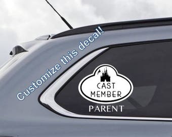 Cast Member CM Name Tag Disney-Inspired Decal with Custom Wording - Custom Vinyl Decal