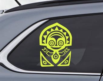 Polynesian Trash Can Tiki God Decal Sticker - 3 Styles Available - Inspired by Disney Polynesian Village Resort Custom Vinyl Decal