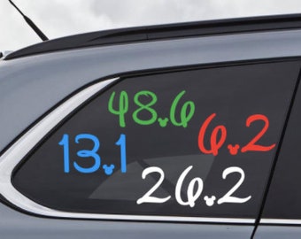 Disney Running Distance Run Decal - Choose Any Racing Distance - inspired by runDisney races - Disney Half Marathon 10k - Custom Vinyl Decal