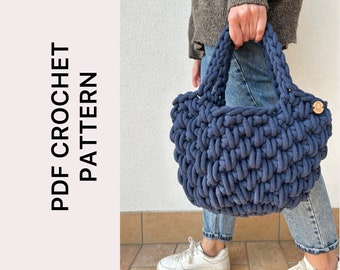 Crochet Nora Bag pattern ENG/ITA |PDF Digital| pattern crochet bag | chunky bag| recycled cotton bag