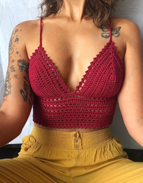 matriz salami Simetría ARIZONA Crochet Crop Top Boho de algodón crop top para mujer - Etsy España