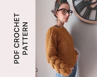 modèle de pull au crochet Modèle de pull Poppy ITA-ENG | Téléchargement numérique PDF| modèle de pull au crochet | | tutoriel de crochet