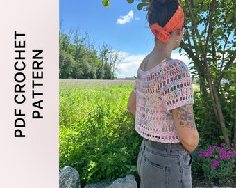 The Lily Top Pattern / Crochet Top PATTERN / Crochet PDF / Crochet mesh top