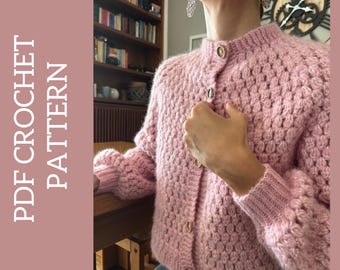Crochet cardigan  Pattern ENG| Digital Download| crochet sweater pattern|diy crochet| easy crochet |intermediate| tutorial crochet