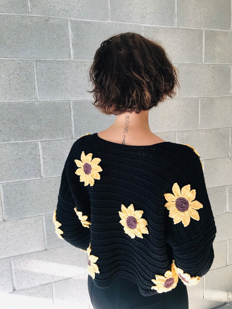 sunflower cardigan crochet