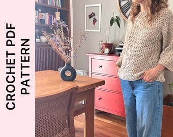 Crochet women sweater  Pattern ENG| Digital Download| crochet sweater pattern|diy crochet| easy crochet |intermediate| tutorial crochet