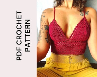 Crochet Top PATTERN / Crochet PDF | Arizona Crop top | Easy to Follow | Cotton Top-Step-by-Step Instructions
