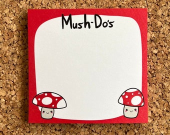 Red mushroom stationery Mush Do’s sticky note pad