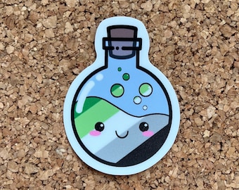 Aromantic Pride Potion Kawaii Sticker -  LGBTQ+ Aro Pride