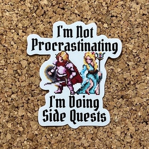 I’m Not Procrastinating I’m Doing Side Quests Sticker - Gaming Sticker Gamer Gift