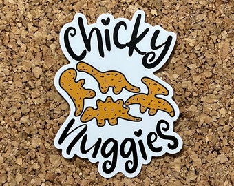 Chicky Nuggies Sticker - Dino Chicken Nuggets Sticker - Funny Food sticker