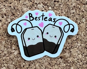 Kawaii Besteas Tea Bag Sticker For Bestfriends