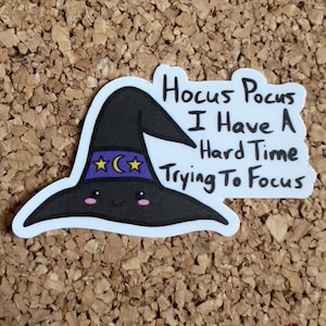 Kawaii Witch Hat Sticker: Hocus Pocus ADHD Halloween Decor