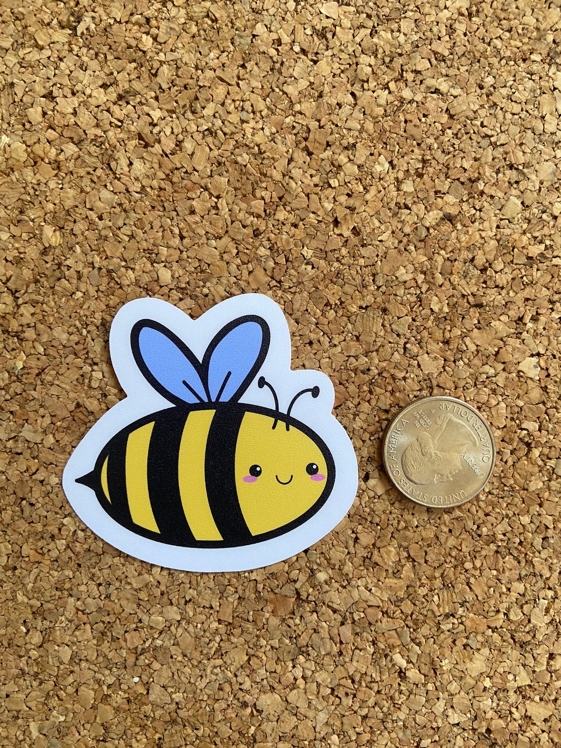 Kawaii Bee Vinyl Sticker Insect Sticker Cute Honey Bee Etsy