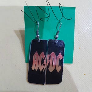 Earrings AC/DC logo Orange