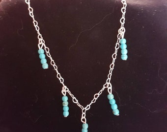 Necklace with Turquoise Pendants