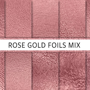 Rose Gold Foils Mix Digital Papers + BONUS Pattern Files, Seamless, Textures, Backgrounds, Clipart, Personal & Commercial Use
