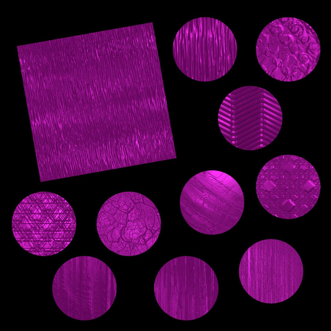 Deep Pink Metallic Textures: Seamless Digital Paper (JPG + Photoshop ...
