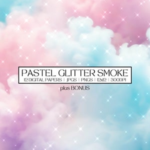 Pastell Glitter Smoke, Hintergründe, Texturen, Digitale Papiere, Sublimation, Scrapbooking, Clipart, persönlicher und kommerzieller Gebrauch