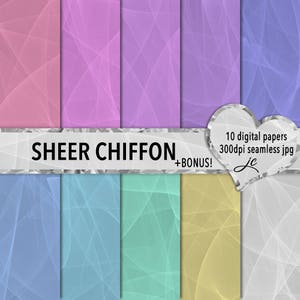 Skira chiffongtexturer: Sömlösa digitala pappersbakgrunder (JPG + Photoshop-mönster)