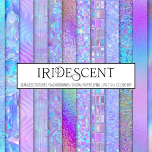 Iridescent Textures, Holographic, Shimmer, Digital Papers, Backgrounds, Sublimation, Scrapbooking, Clipart, Personal and Commercial Use image 1