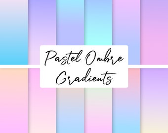 Pastel Ombre Gradients, Backgrounds, Textures, Clipart, Scrapbooking, Personal and Commercial Use