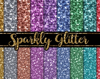 Sparkly Glitter Digital Papers, Seamless, Textures, Backgrounds, Scrapbooking, Clipart, Personal and Commercial Use