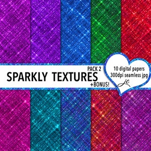 Sparkly Textures Digital Papers: Seamless Backgrounds (Pack 2) (Bonus Pattern Files)