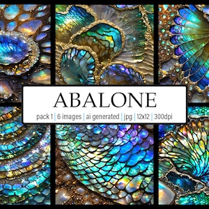 Abalone, Digital Papers, Backgrounds, Mermaid Backgrounds, Textures, Sublimation, AI Generated, Personal and Commercial Use