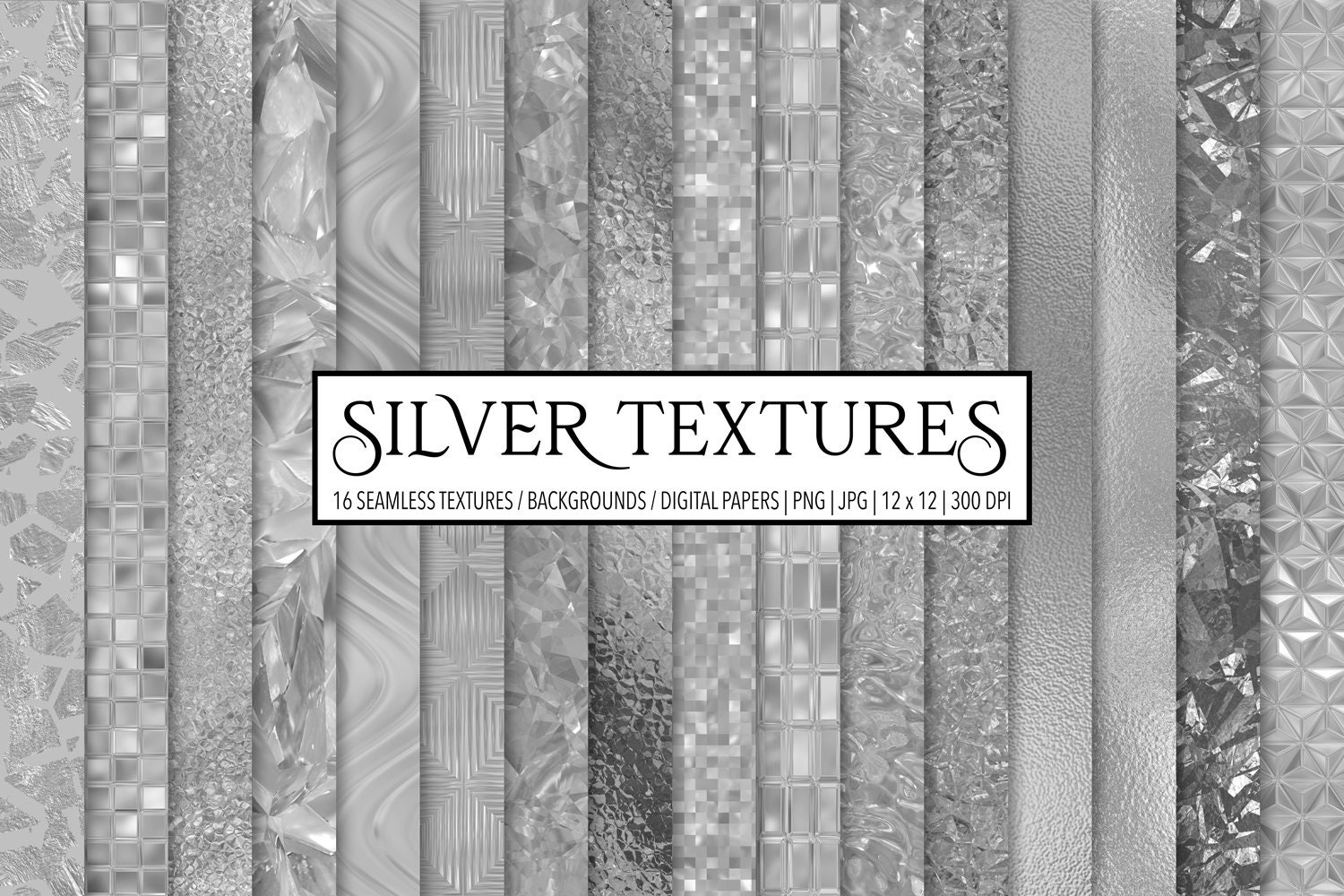 Silver Textures Digital Paper Graphic by BonaDesigns · Creative Fabrica