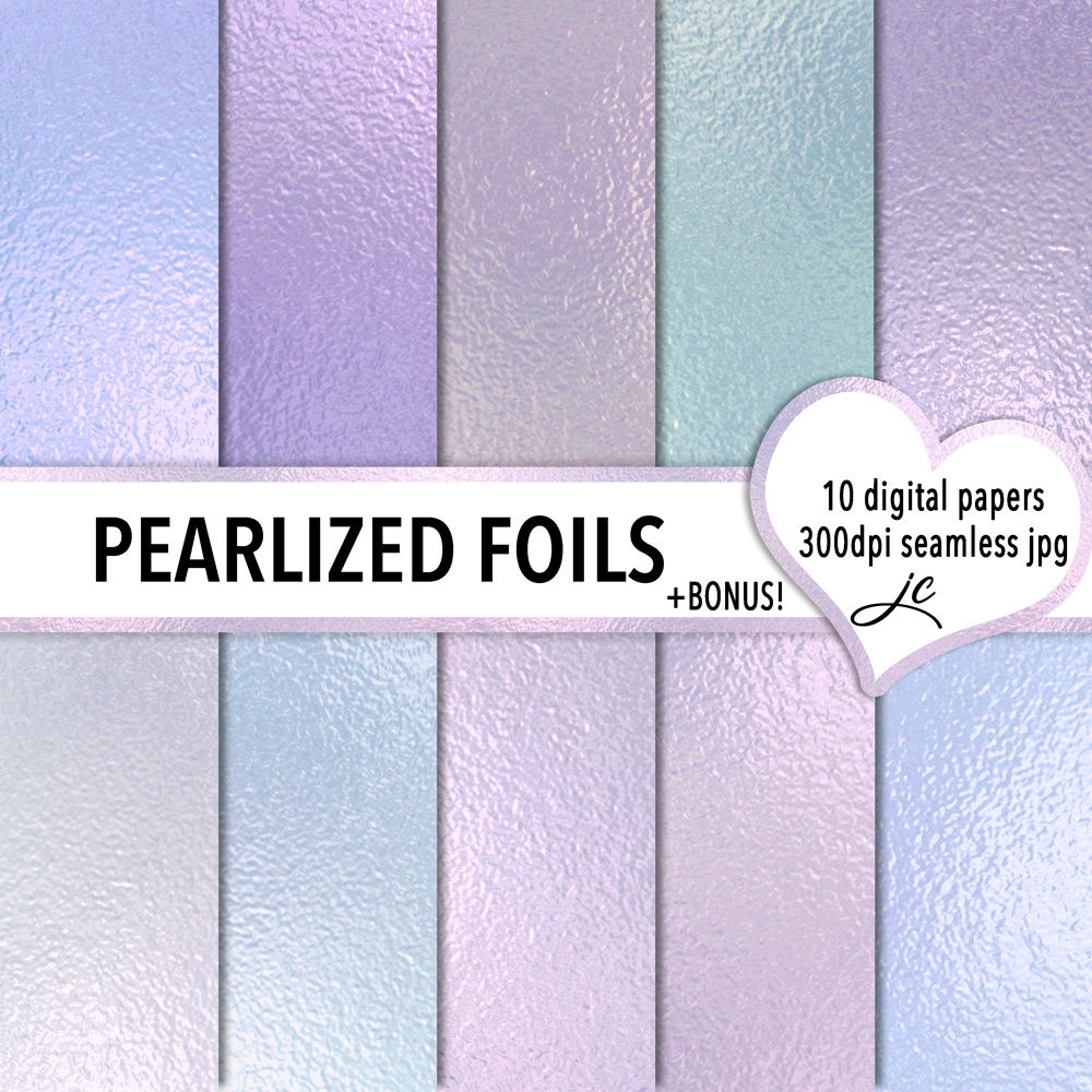 Pearlized Foils Digital Papers BONUS Pattern File Etsy