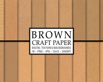 Brown Craft Paper, Digital Papers, Seamless, Textures, Backgrounds, Scrapbooking, Clipart, Personal and Commercial Use