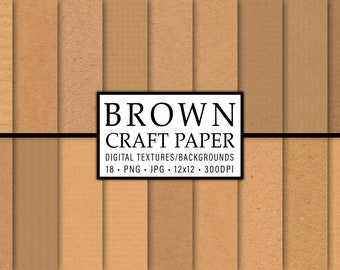 Brown Craft Paper, Digital Papers, Seamless, Textures, Backgrounds