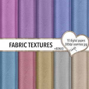 Trame di tessuto Carte digitali + BONUS Photoshop Pattern Files, Seamless, Clipart, Scrapbooking, Sfondi, Uso personale e commerciale