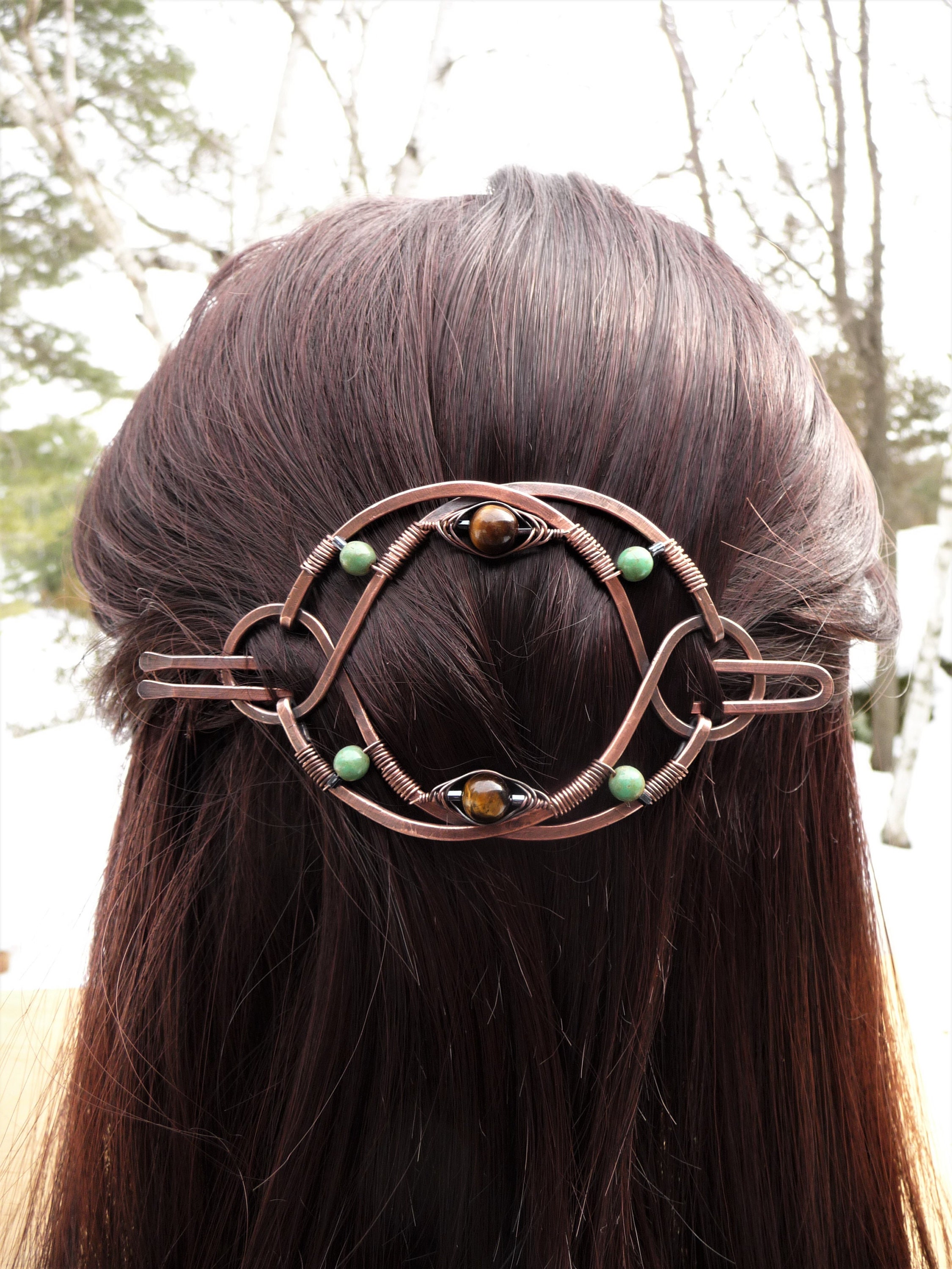 Large barrette clip for thick hair celtic hair clips hair Etsy